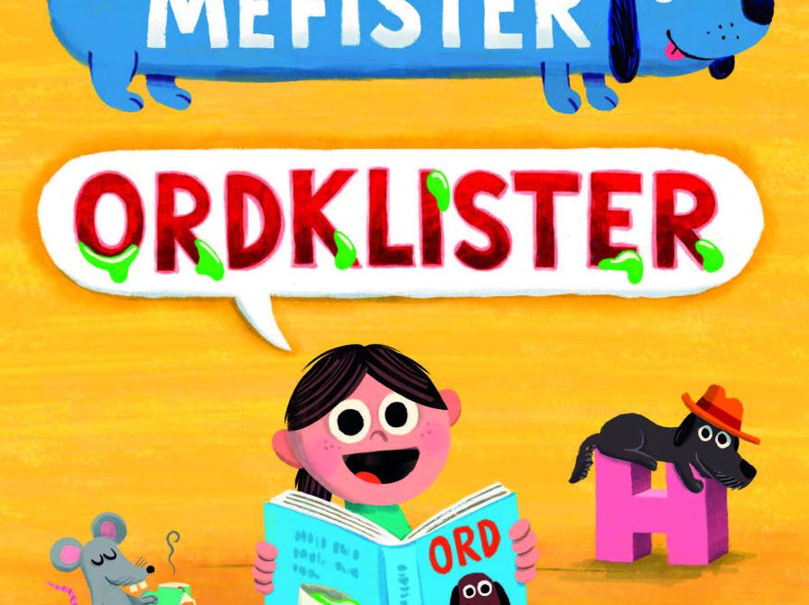 Farverig illustration  af barn der læser billedbog